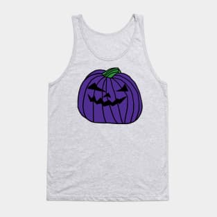 Big Purple Halloween Horror Pumpkin Tank Top